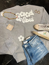 Load image into Gallery viewer, GRAY GOOD VIBES SWEATSHIRT
