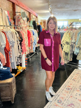 Load image into Gallery viewer, MAROON AND FUCHSIA DRESS
