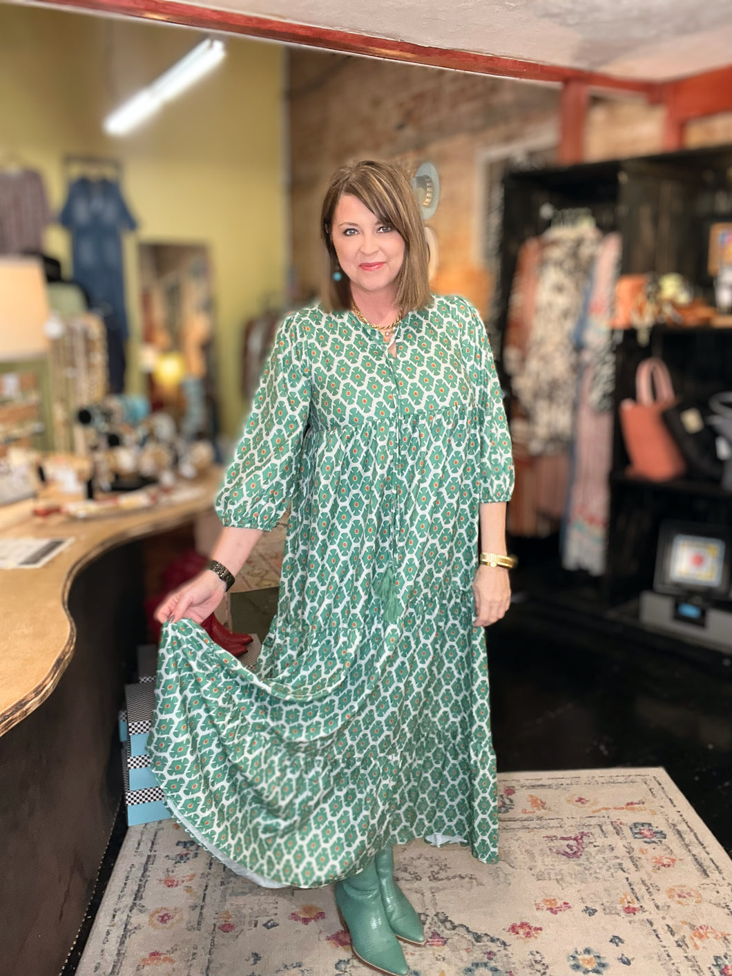 SPRING GREEN MAXI DRESS